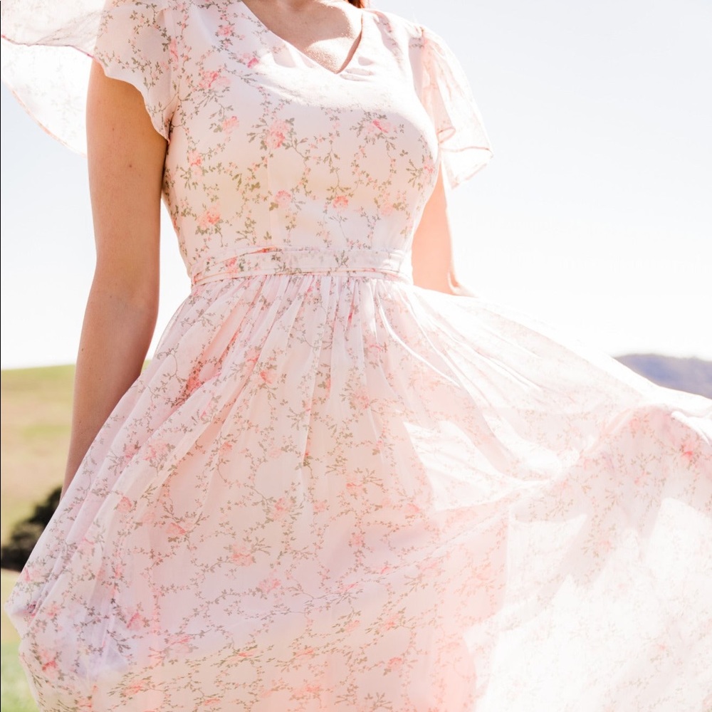 Rachel Parcell Pink Frosty Eleanor Floral A-Line Dress